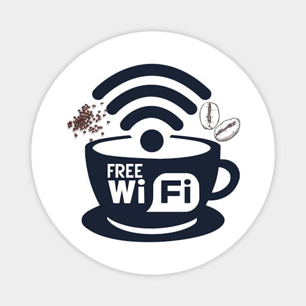 Sticker for business free wifi Magnet by semlali55